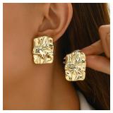 1 Pair ?????? Geometric Irregular Metallic...