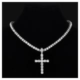 Men Women Hip Hop Cross Pendant Necklace With...