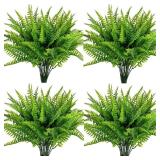 4 Bundles Artificial Plants Fake Boston Ferns...