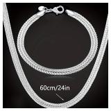 925 Sterling silver plated 6mm Soft Snake Bone...