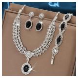 Elegant Bridal Jewelry Set Necklace Earrings...