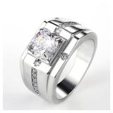 Huitan Luxury Silver Color Round Cubic Zircon...