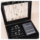51 Pcs/Set Silver Color Chic Jewelry Set For...