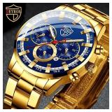 Fashion Men's Watches Business Stainless Steel...