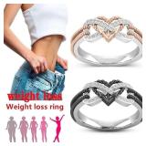 Black Rose Gold Color Heart Rings for Women...