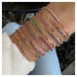 Luxury Color Cubic Zirconia Gold Color Tennis...