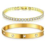 Stackable Gold Bracelets Bangles for Women...
