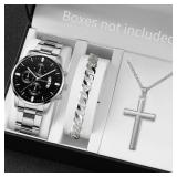 3PCS/Set Fashion Men's Stainless Steel Band...