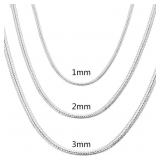 925 Sterling silver plated 3MM solid Snake...