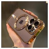 Luxury Magnetic Plating Clear Case For Magsafe...