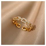 Classic Zircon Twist Chain Rings For Women...