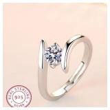 925 Sterling silver plated Ring Simple Generous...