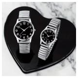 2PCS Fashion Couple Watches Simple Arabic Dial...