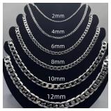 Men's 925 Sterling silver plated Necklace 6mm...