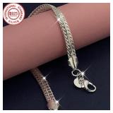 925 Sterling silver platedy 6MM Flat Snake...