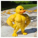 1pc Muscle Duck Statue - 3D Desktop Decor, Cute...