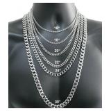 Men's 925 Sterling silver plated Necklace 6MM...