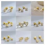 1 Pair New Fashion Heart Stud Earrings for...