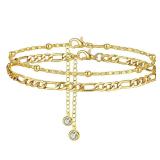 2Pcs Fashion Stainless Steel Anklet Set For...