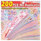 200 PCS Cute Stickers Goo Card Kawaii Cartoon...