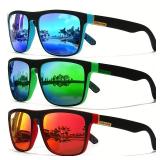 3pcs Fashion Vintage Square Polarized...
