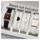 4PCS Fashion Minimalist Watch Luxury Men's and...