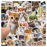 10PCS Kawaii Love Cat PVC Sticker Aesthetic...