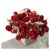 3 PCs 30cm Rose White Silk Bouquet Peony...