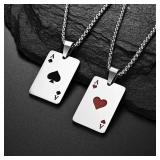 1pc New Hip Hop Stainless Steel Poker Card Ace...