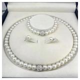 3 PCS set Imitation Pearl Fireball Necklace...