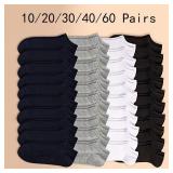 30 Pairs Of Unisex Solid Color Socks Comfy...