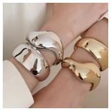 Irregular Geometric Twisted Open Bangles for...