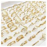 30pc/Lot Gold Color Finger Rings For Girls New...