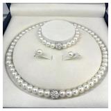 3 PCS set Imitation Pearl Fireball Necklace...