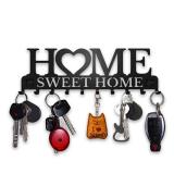 1pc Black Metal Keys Holder Wall Mount Key...