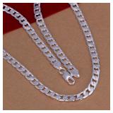 Fine 6MM Men Solid silver plated Color Necklace...