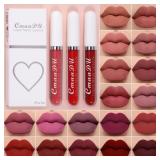 3 Pcs Matte Lipstick Lip Gloss Sets...
