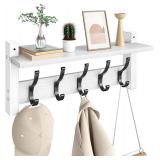 $20 Coat Rack Wall Mount with Shelf, 17.1 Inch Coa