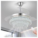 $160 Finktonglan 42' Crystal Fandelier Ceiling Fan