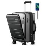 $75 LUGGEX Carry On Luggage with Compartment, Expa
