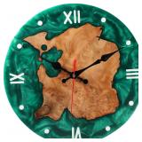 $41 12 Inch Real Resin Wood Modern Wall Clock, Rus
