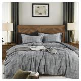 $66 MaiR ve Charcoal Grey Queen Comforter Set, Tex