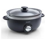 $79 Slow Cooker 6+ Quart Black Uniform Heating,Non