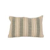 $72 14x22' Hand Woven Stripe Green Outdoor Pillow