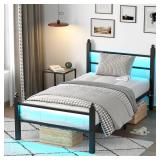 $66 Twin Bed Frame with Headboard and Footboard, M