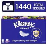 $21 Kleenex Ultra Soft Facial Tissues, 8 Flat Boxe