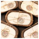 $37 Red Barn Candle Company Wood Dough Bowl Candle