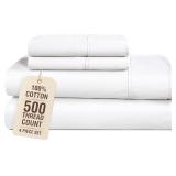 $45 Casa Platino Twin Sheets Set 100% Cotton, 4 Pi