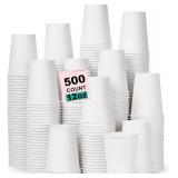 $53 12 oz 500 Pack Disposable Coffee Cups, Bulk Wh