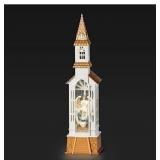 $52 Roman Lighted Swirl Church with Holy Family Na